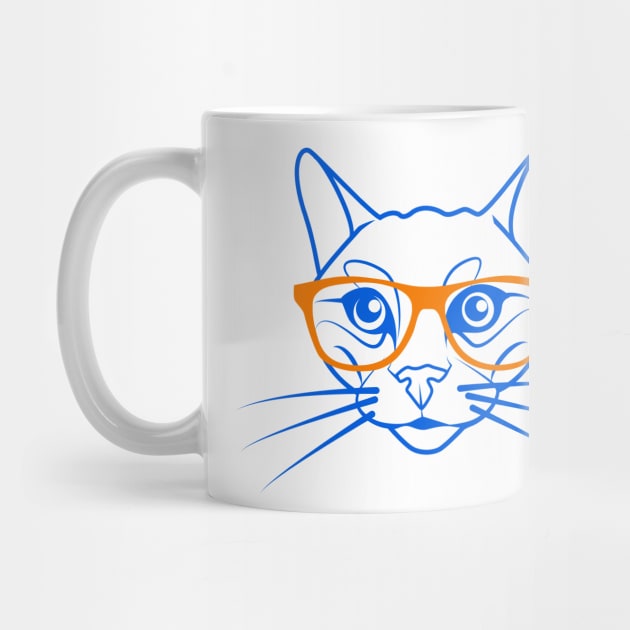 Cute cat in orange and blue by Toozidi T Shirts